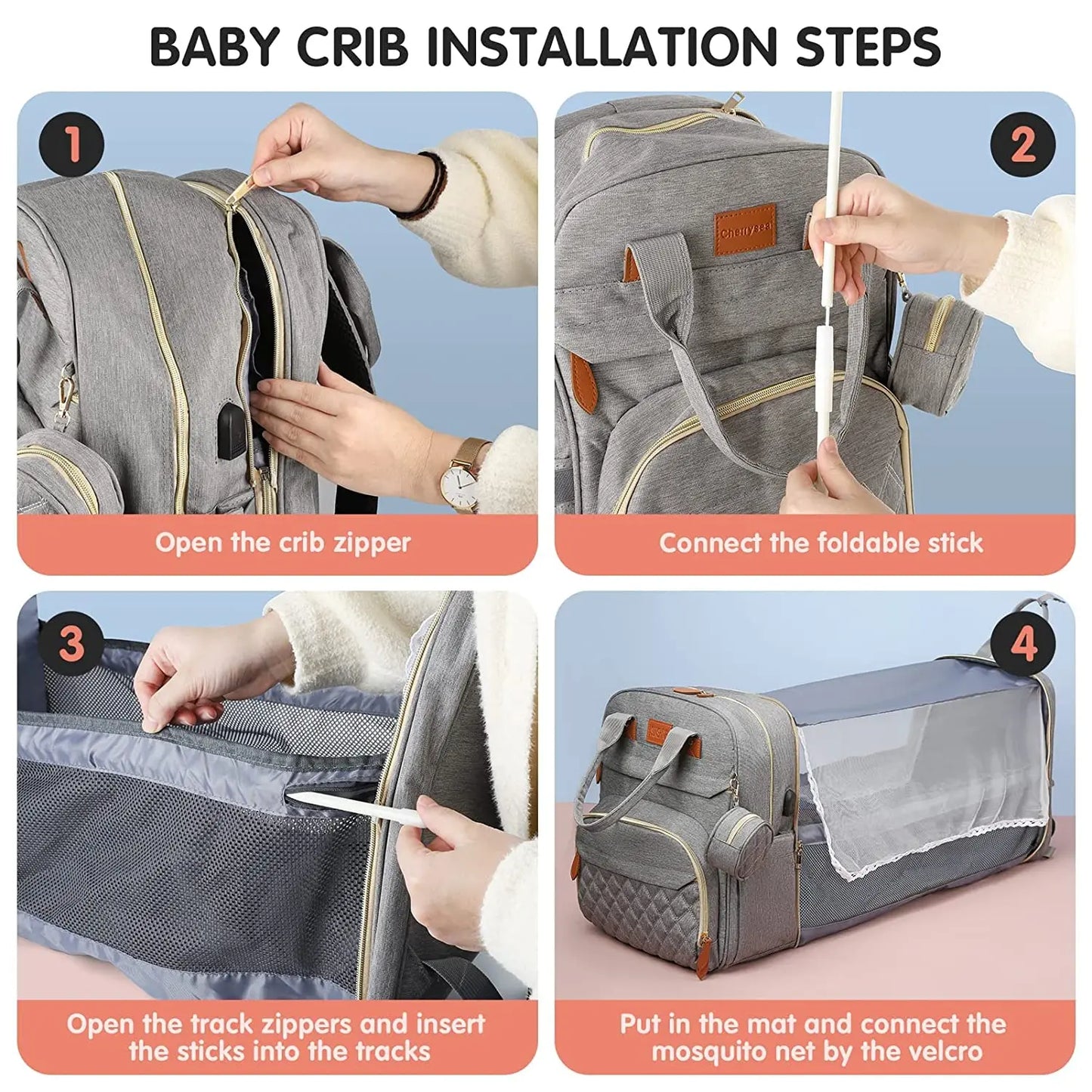 **Versatile Baby Backpack Bed™**