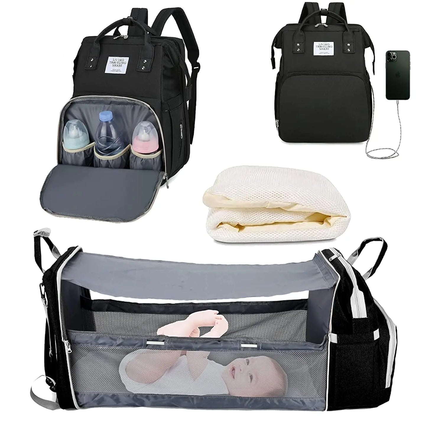 **Versatile Baby Backpack Bed™**